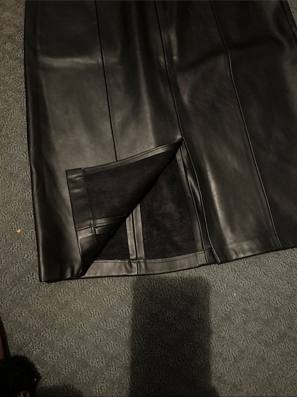 Tahari Black Faux Leather Panel Pencil Skirt - Picture 8 of 9